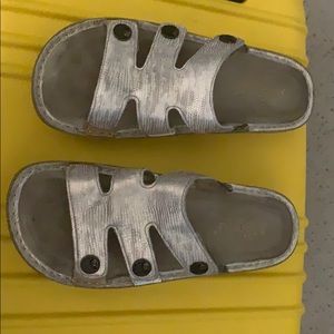 Slightly worn gold Algeria Sandals